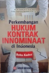 Image of Perkembangan hukum kontrak innominaat di Indonesia. Buku Kedua